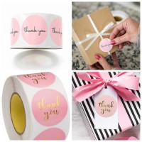 bobiagooo 100 PCS Round Thank You Stickers – Elegant Design for Business, Gift Wrapping, and Party Favors