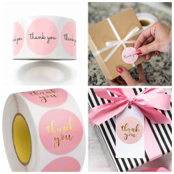 bobiagooo 100 PCS Round Thank You Stickers – Elegant Design for Business, Gift Wrapping, and Party Favors